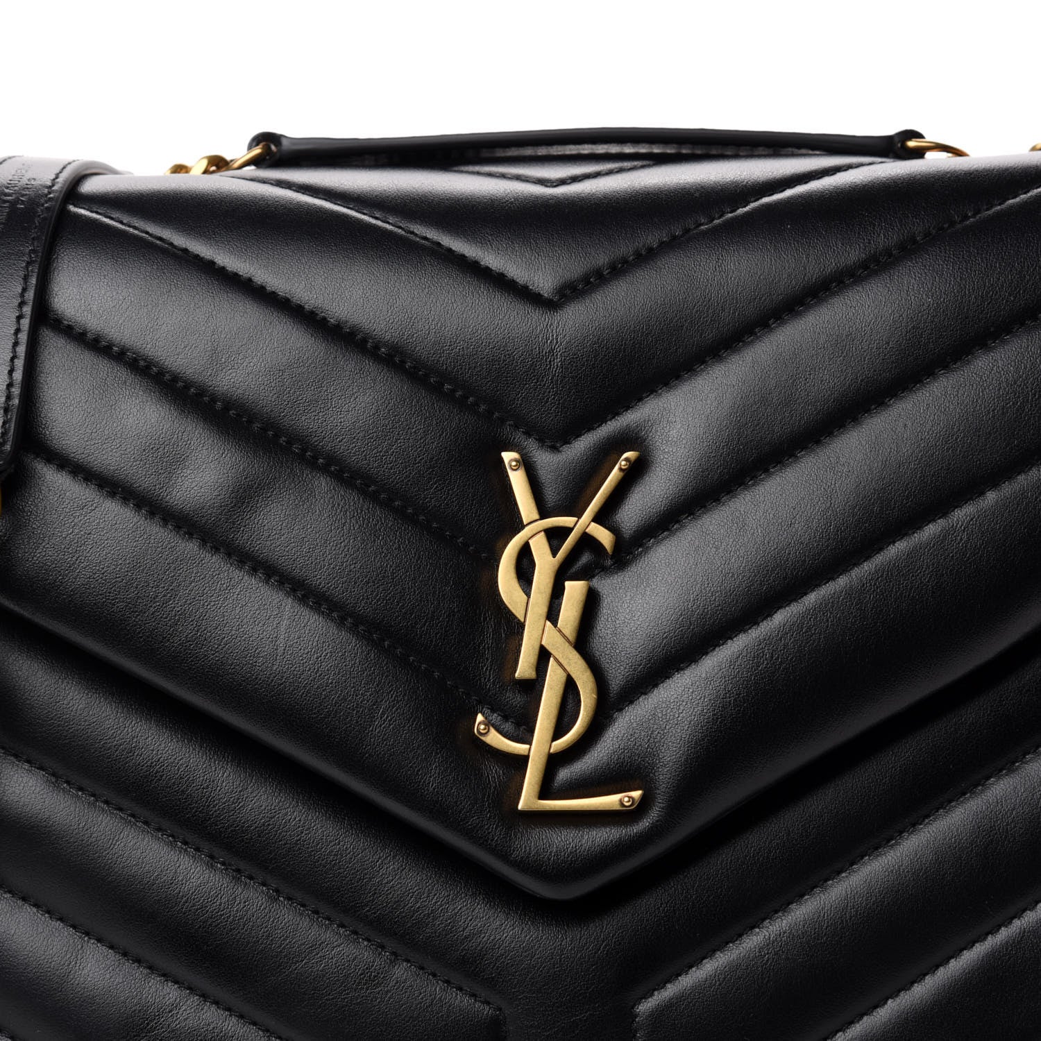 Saint Laurent Calfskin Y Quilted Monogram Medium Loulou Chain Satchel Black 15 of 15