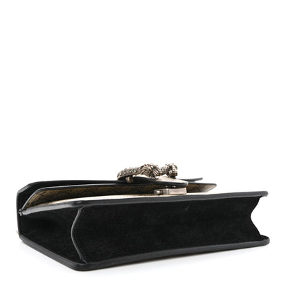 Gucci GG Supreme Monogram Suede Crystal Small Dionysus Shoulder Bag Beige Ebony Black 4 of 10