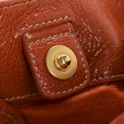 Prada Cervo Lux Shoulder Bag Papaya 11 of 16