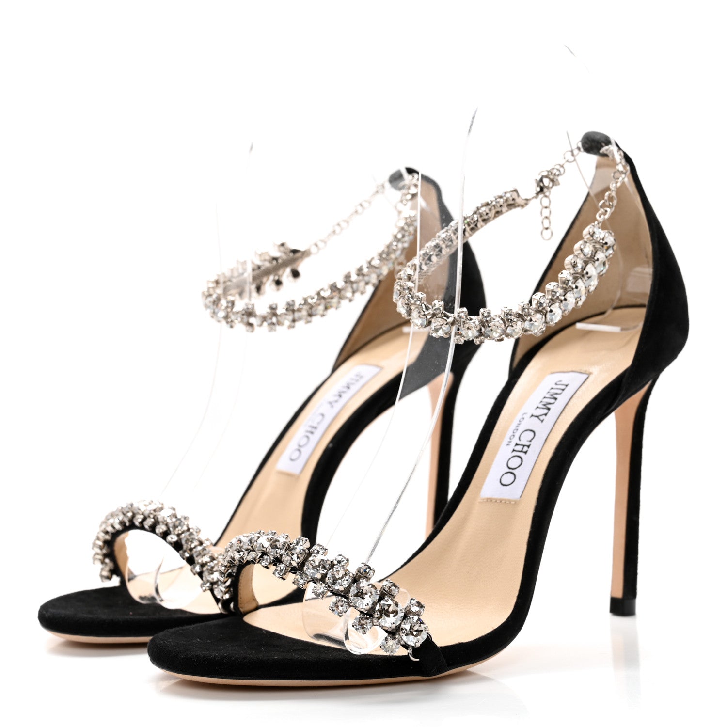 Jimmy Choo Crystal Suede Pumps 37 Black 3 of 12