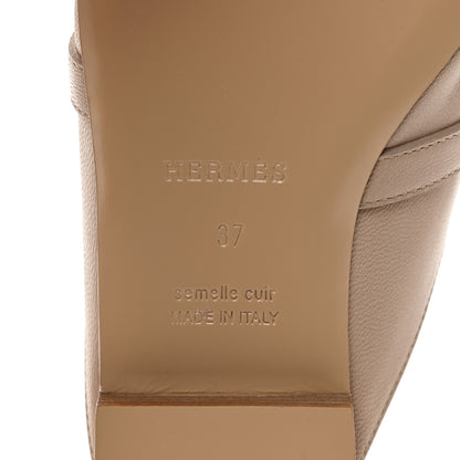 Hermes Calfskin Oz Mules 37 Blanc Gomme 8 of 9