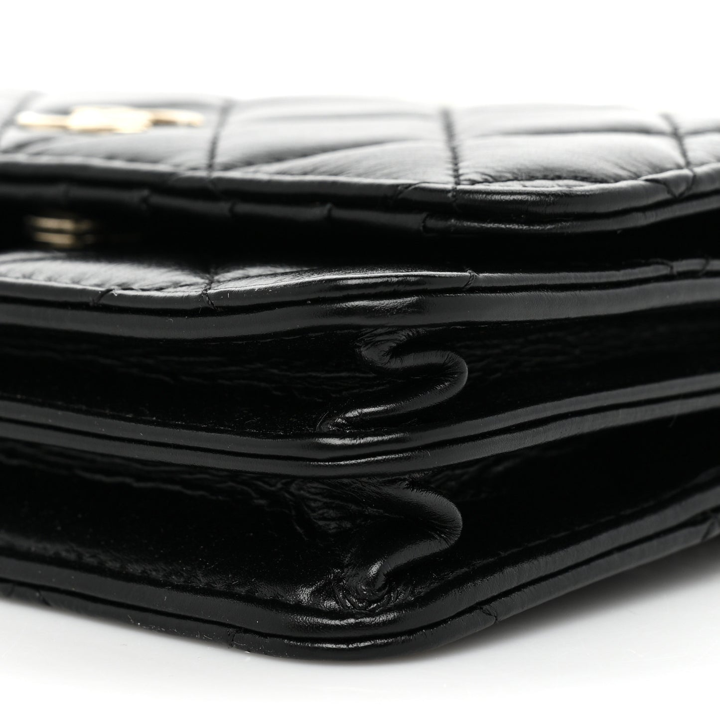 Calfskin Quilted Mini Maxi Pearls Wallet On Chain WOC Black