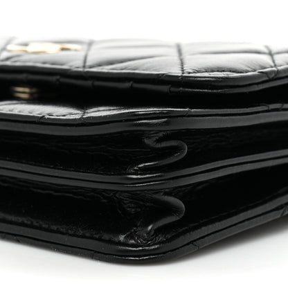 Chanel Calfskin Quilted Mini Maxi Pearls Wallet On Chain WOC Black 10 of 11