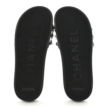 Chanel Fantasy Lambskin Chain Flat Sandals 36 Blue 5 of 11