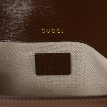 Gucci GG Supreme Monogram Web Mini Horsebit 1955 Shoulder Bag Beige Brown Sugar 6 of 10
