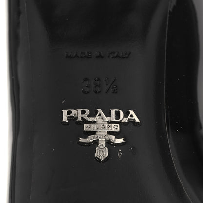 Prada Patent Metal Triangle Logo 50mm Loafers 38.5 Black 7 of 8