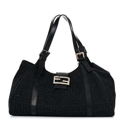 Fendi Zucchino Vitello Shoulder Bag Black 1 of 21