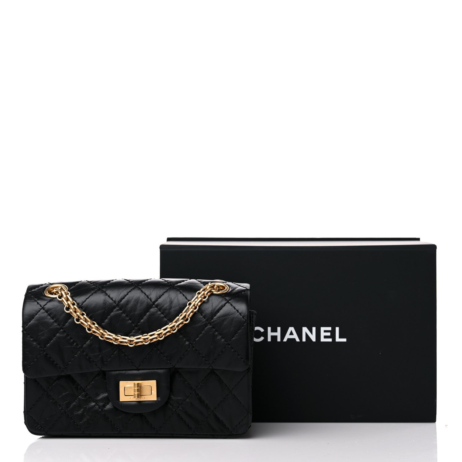 Chanel Aged Calfskin Quilted 2.55 Reissue Mini Flap Black 10 of 10