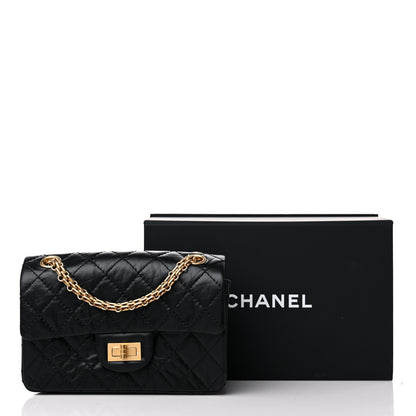 Chanel Aged Calfskin Quilted 2.55 Reissue Mini Flap Black 10 of 10