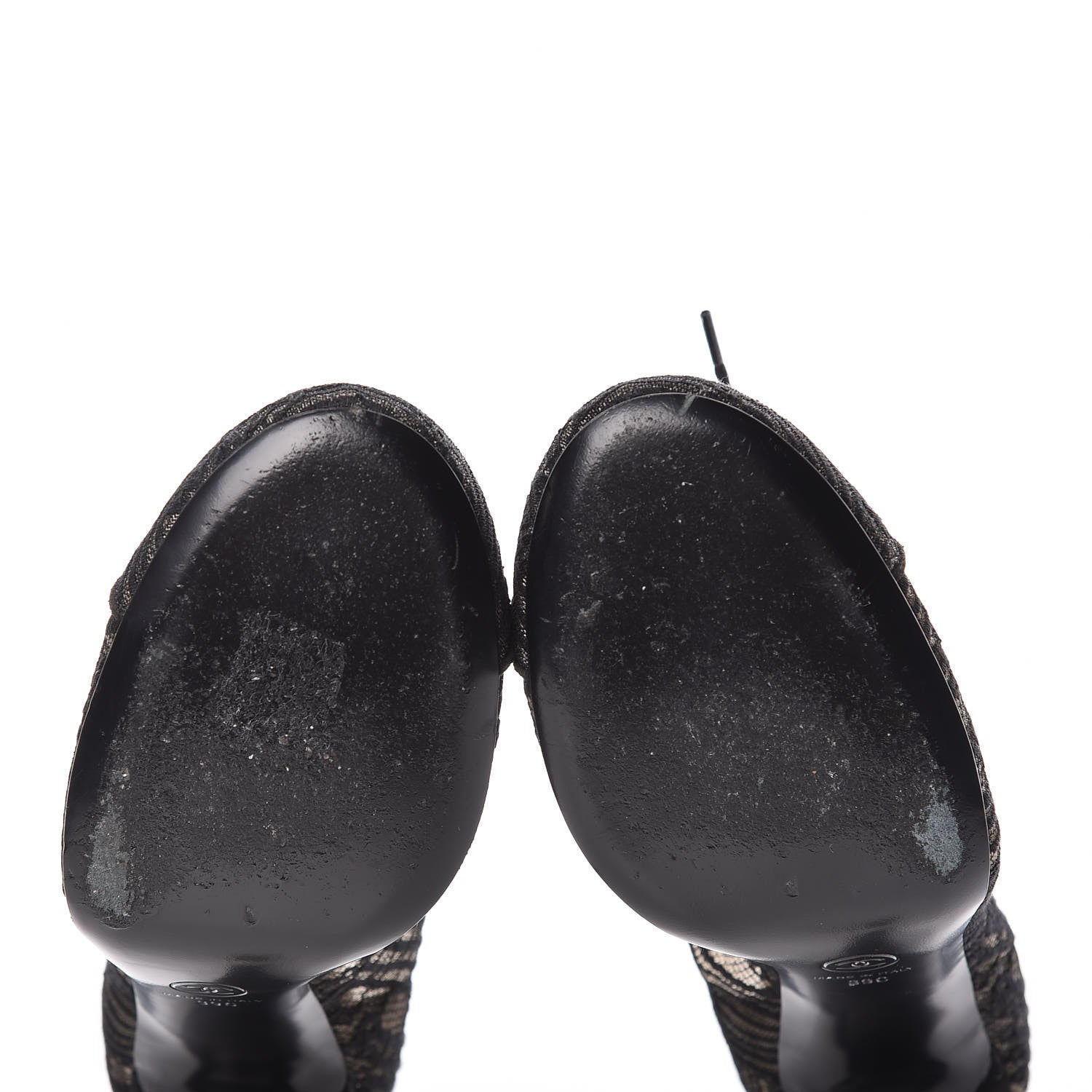 Chanel Lace Pearl Booties 39 Black 11 of 17