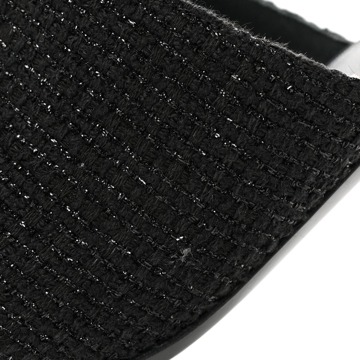 Tweed Grosgrain Cap Toe Pearl Mule 38.5 Black