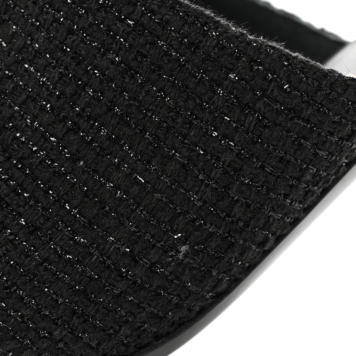 Chanel Tweed Grosgrain Cap Toe Pearl Mule 38.5 Black 10 of 11