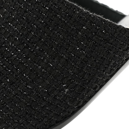 Chanel Tweed Grosgrain Cap Toe Pearl Mule 38.5 Black 10 of 11