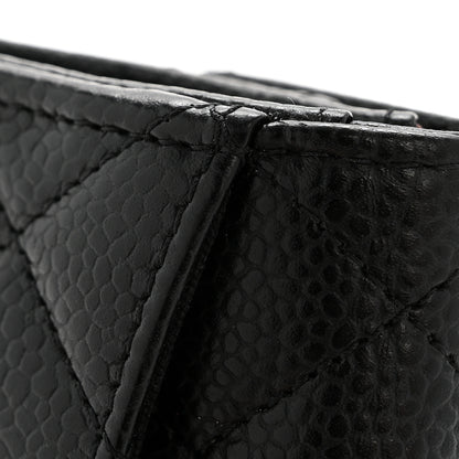 Chanel Caviar Quilted Flap Card Holder Wallet Black 9 of 10
