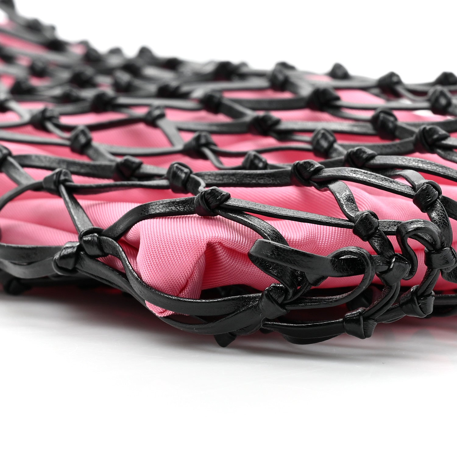 Prada Satin Net Bucket Bag Fuxia Black 8 of 8