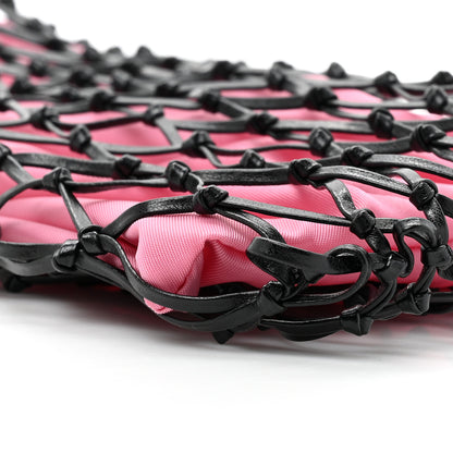 Prada Satin Net Bucket Bag Fuxia Black 8 of 8