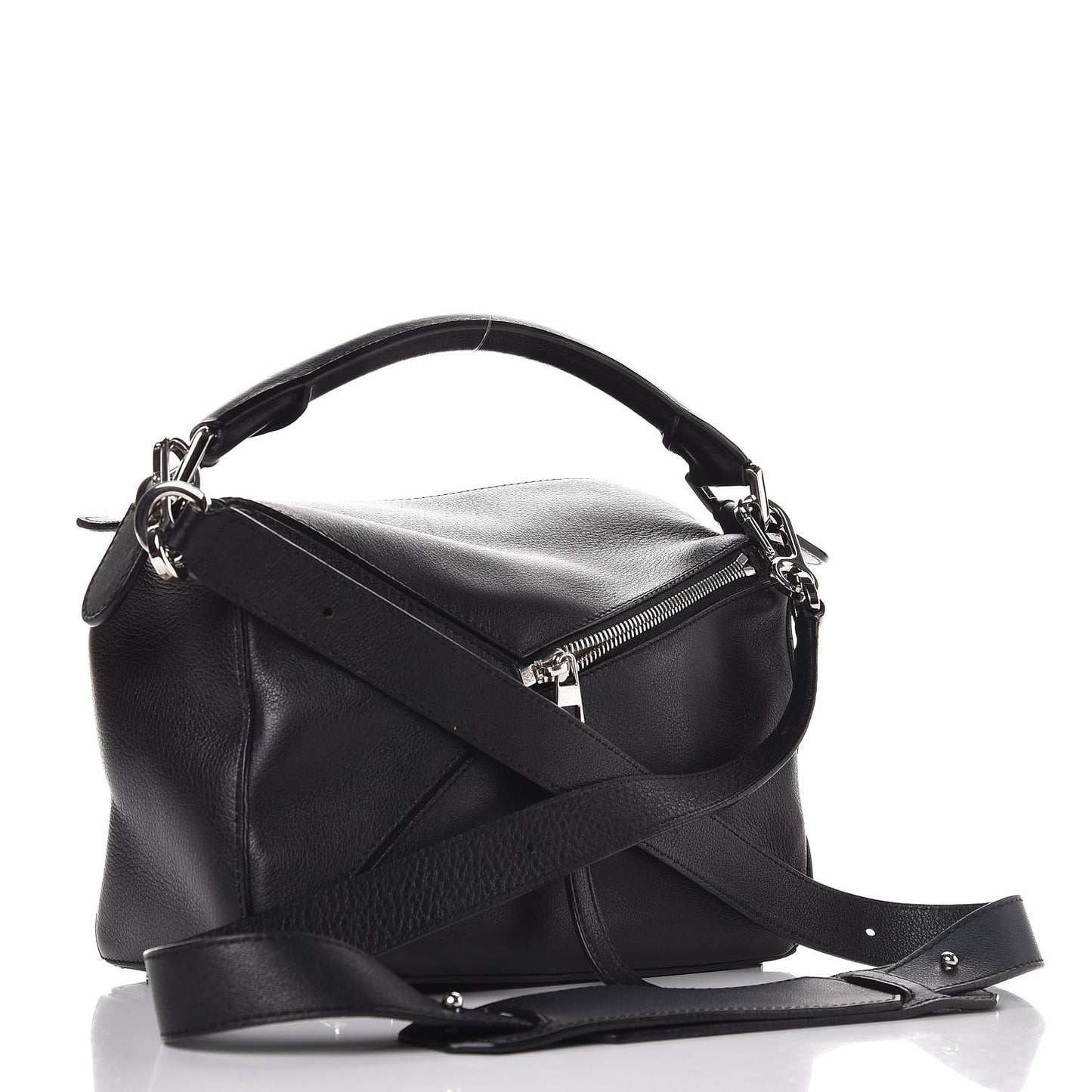 Calfskin Small Puzzle Bag Black