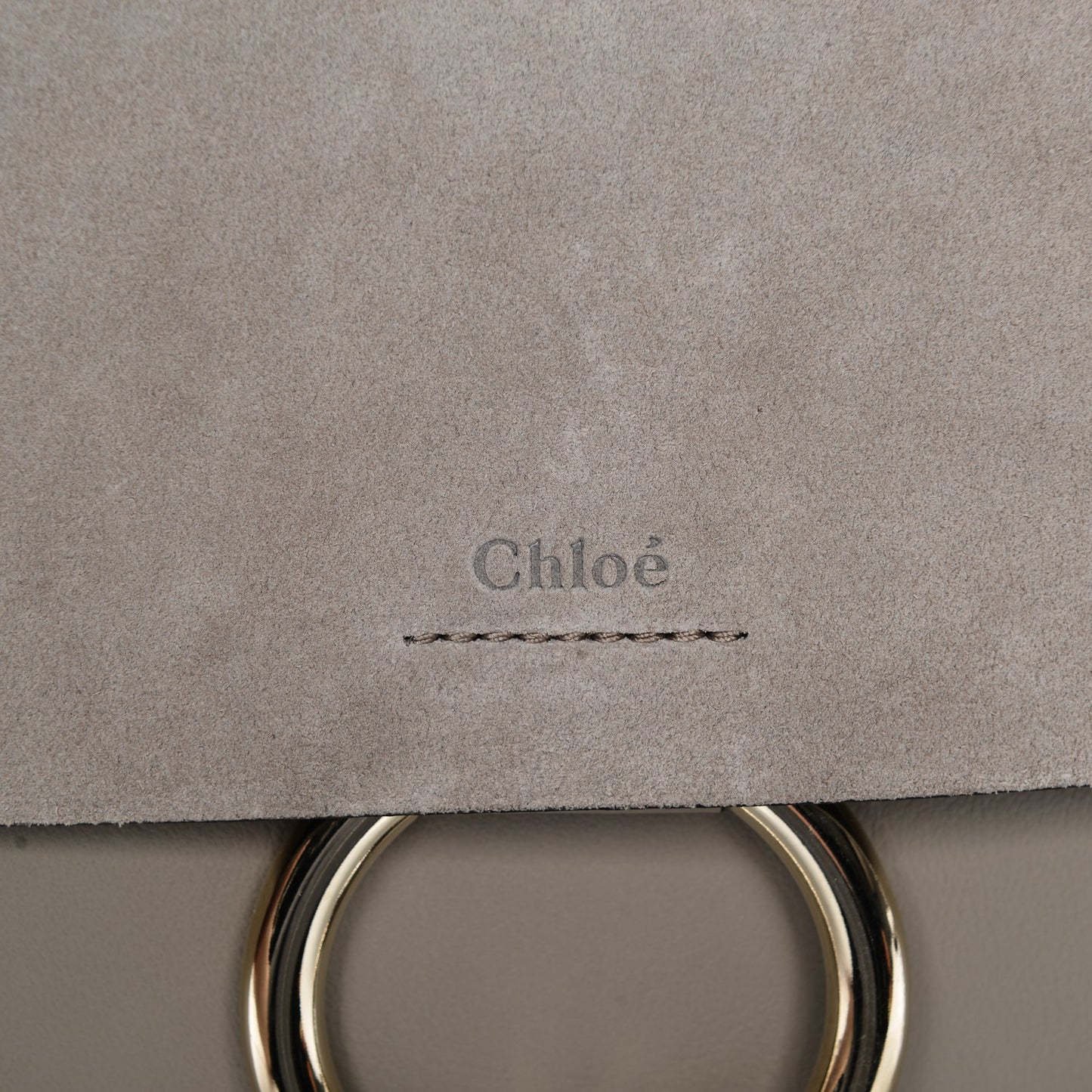 Calfskin Suede Medium Faye Shoulder Bag Motty Grey