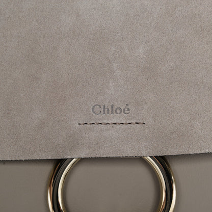Chloe Calfskin Suede Medium Faye Shoulder Bag Motty Grey 6 of 7