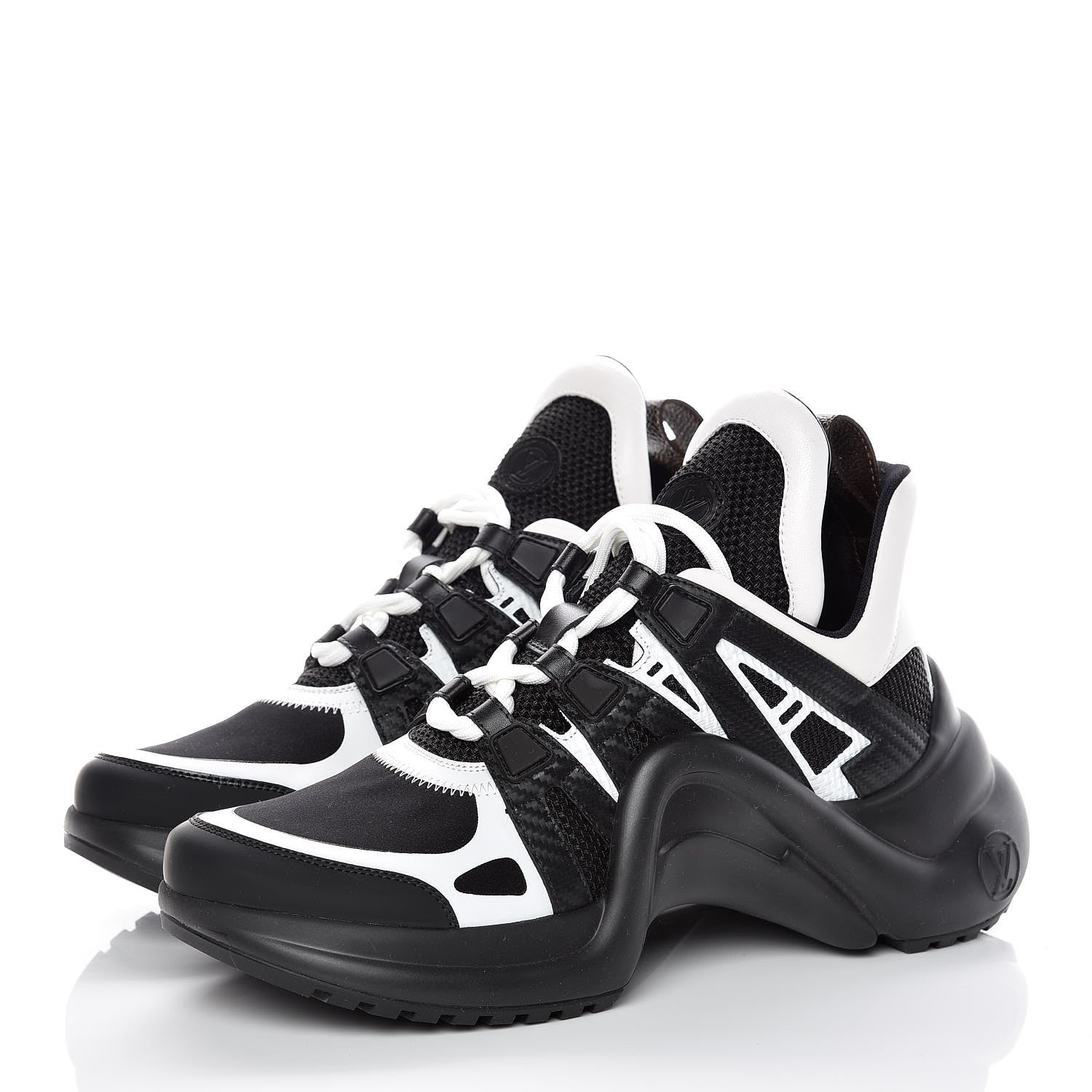 Louis Vuitton Calfskin Technical Nylon LV Archlight Sneakers 39 Black White 3 of 8