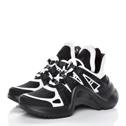 Louis Vuitton Calfskin Technical Nylon LV Archlight Sneakers 39 Black White 3 of 8