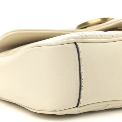 Gucci Calfskin Matelasse Mini GG Marmont Shoulder Bag White 8 of 11