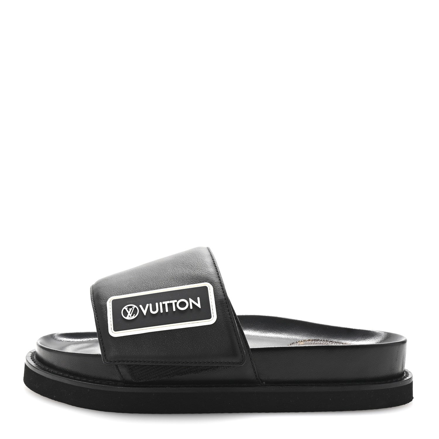 Louis Vuitton Calfskin Womens Pool Pillow Sunset Mules 38 Black 1 of 9