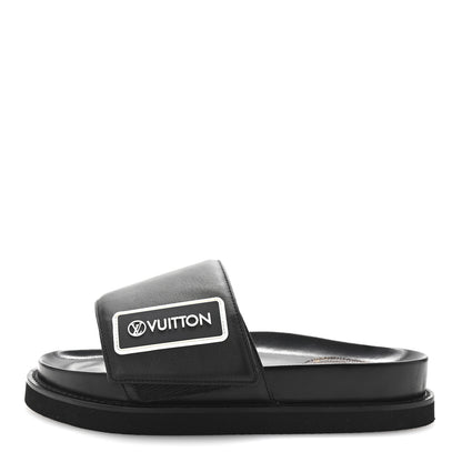 Louis Vuitton Calfskin Womens Pool Pillow Sunset Mules 38 Black 1 of 9