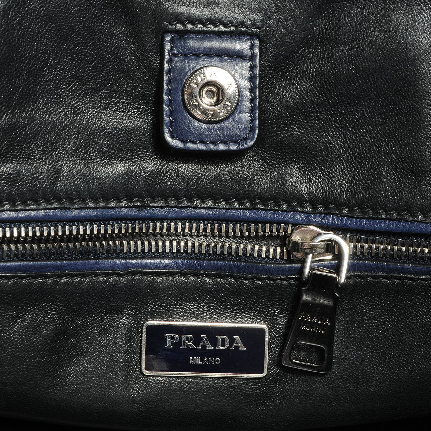 Prada Glace Calf Twin Pocket Tote Baltico 9 of 11