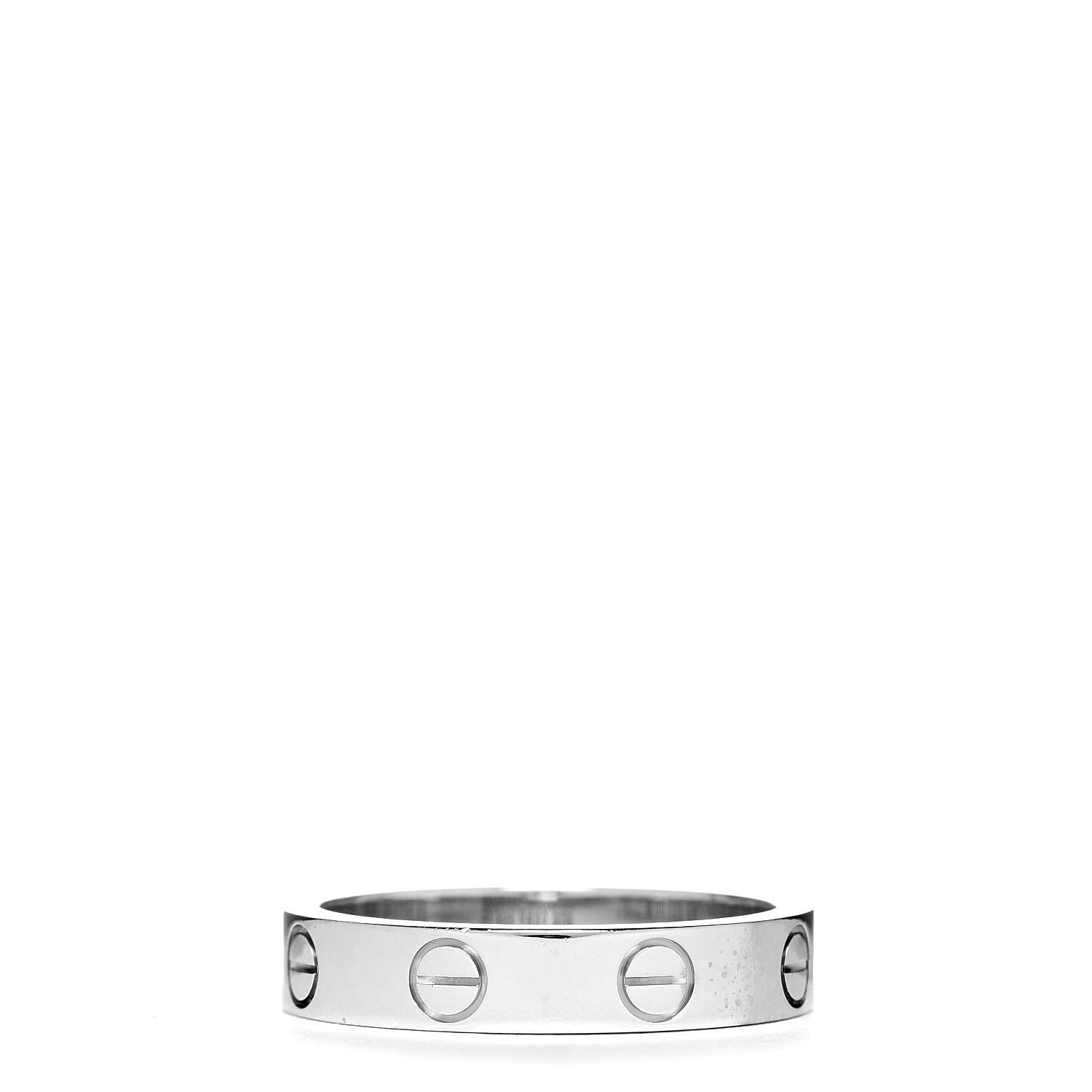 Cartier 18K White Gold 3.5mm LOVE Wedding Band Ring 50 5.25 3 of 4