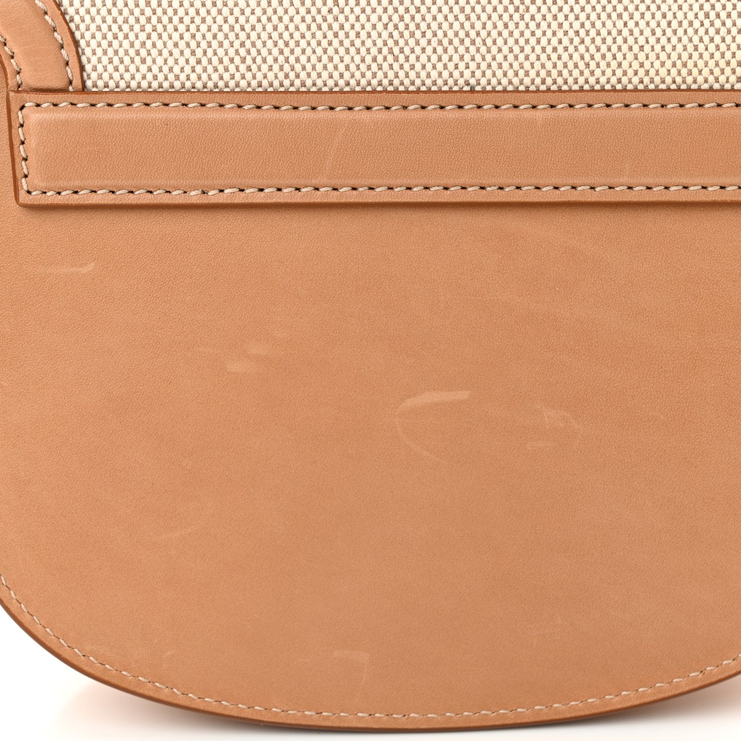 Smooth Calfskin Cotton Canvas Small Kaia Satchel Natural Beige