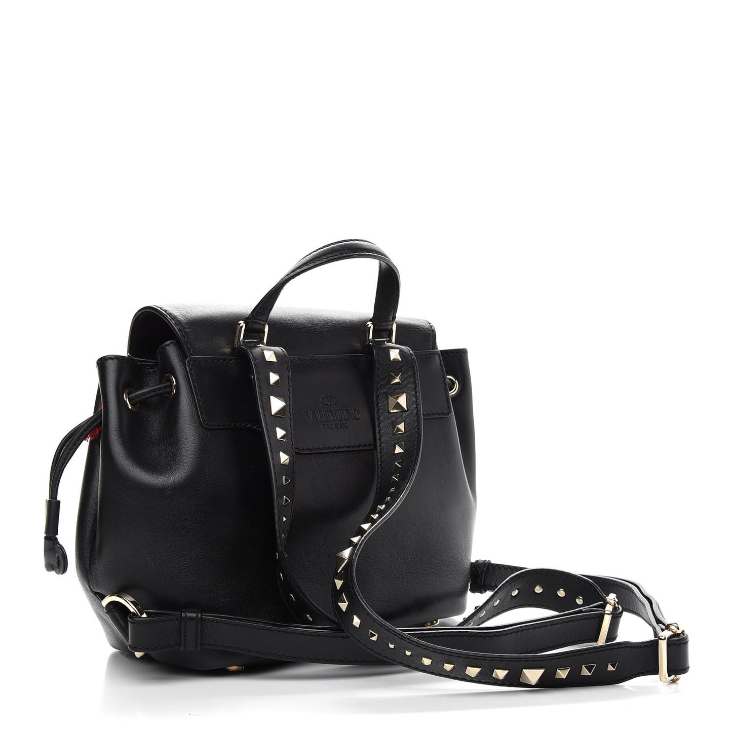 Vitello Rockstud Demilune Backpack Black