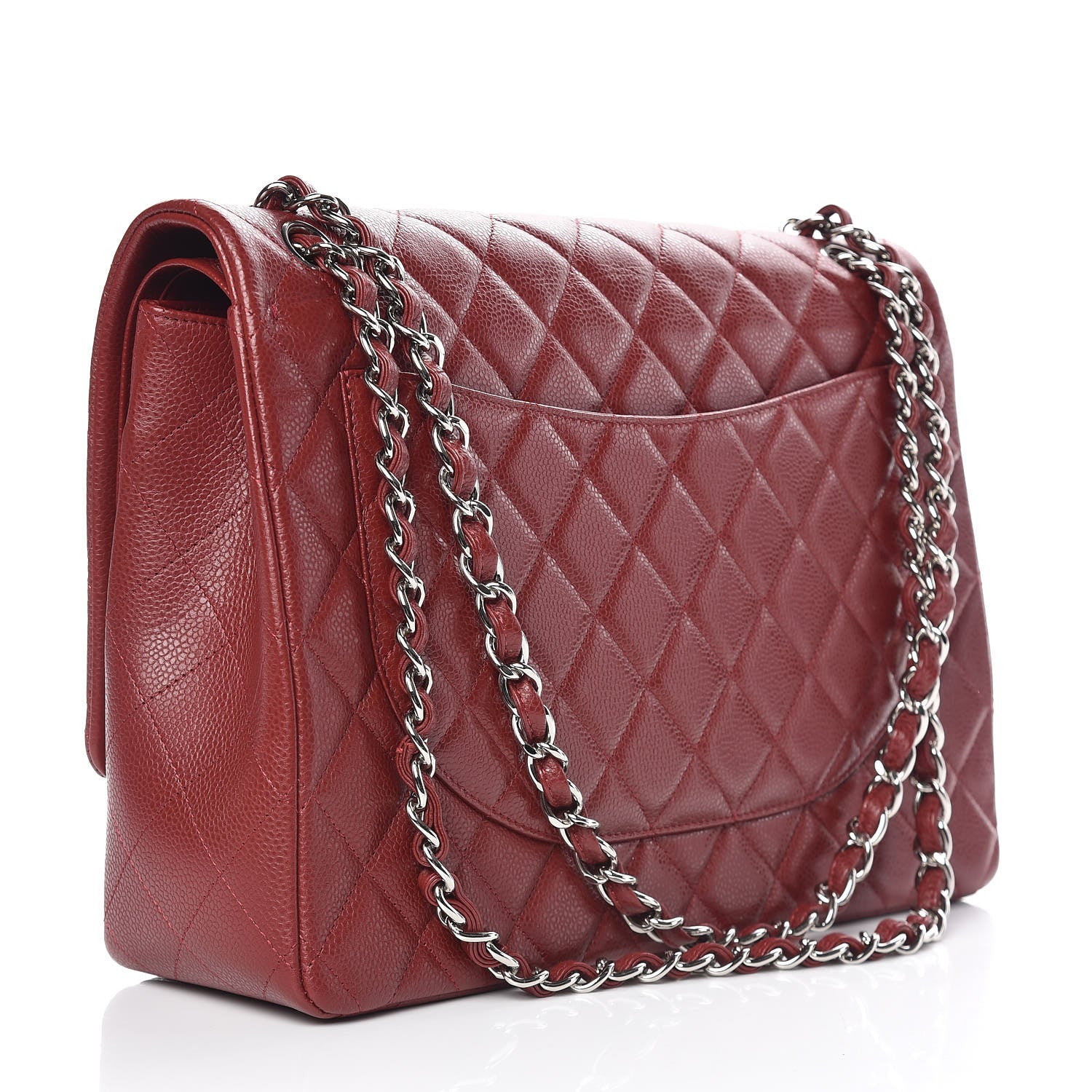 Chanel Caviar Quilted Maxi Double Flap Red 3 of 10