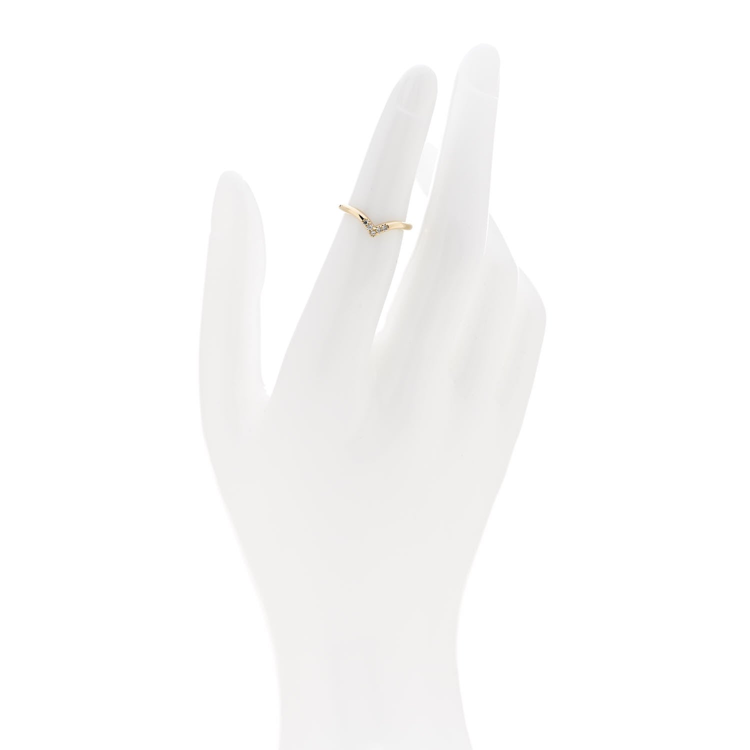 Tiffany 18K Yellow Gold Diamond .04ctw Soleste V Band Ring 47 4 2 of 5