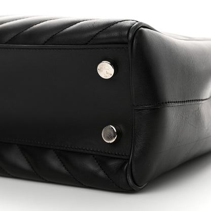 Saint Laurent Smooth Calfskin Matelasse Chevron Large Monogram Shopping Bag Black 10 of 16