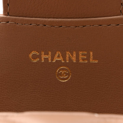 Chanel Lambskin Quilted Top Handle Flap Coin Purse With Chain Beige 6 of 12