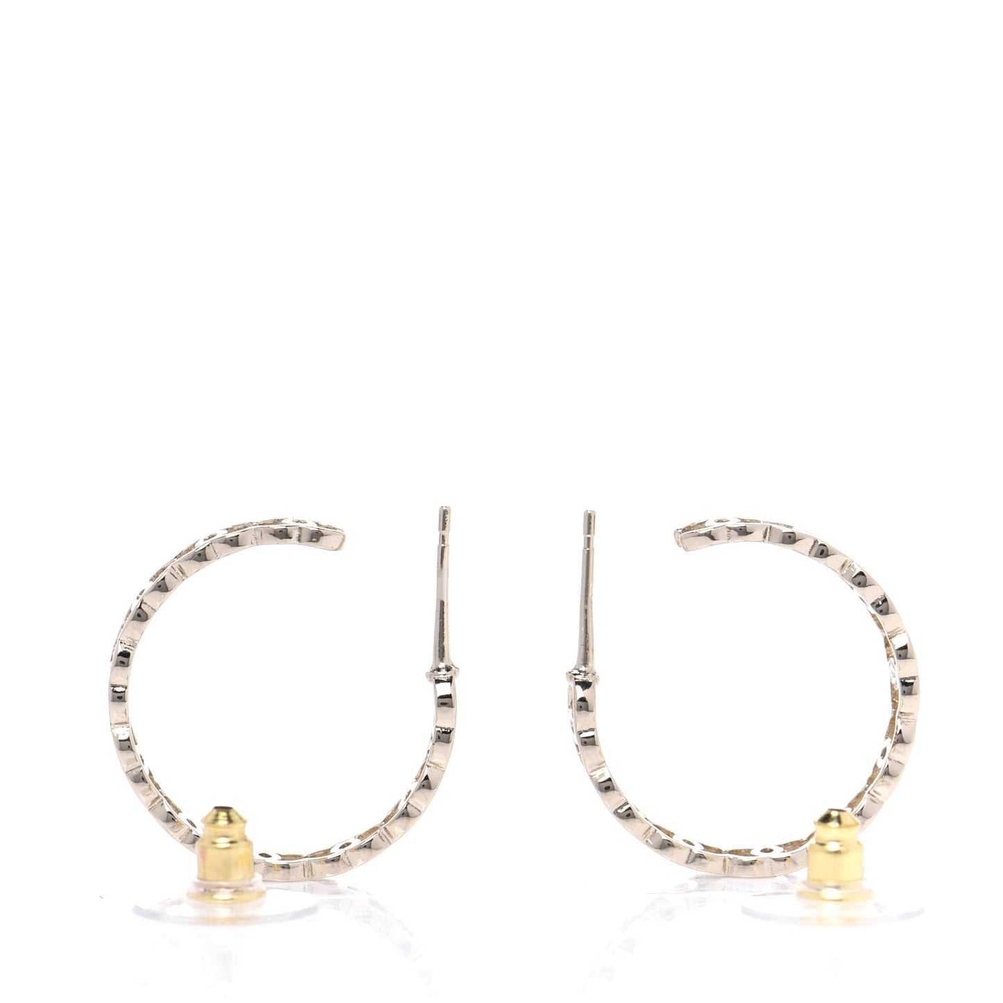 Metal CC Hoop Earrings Gold