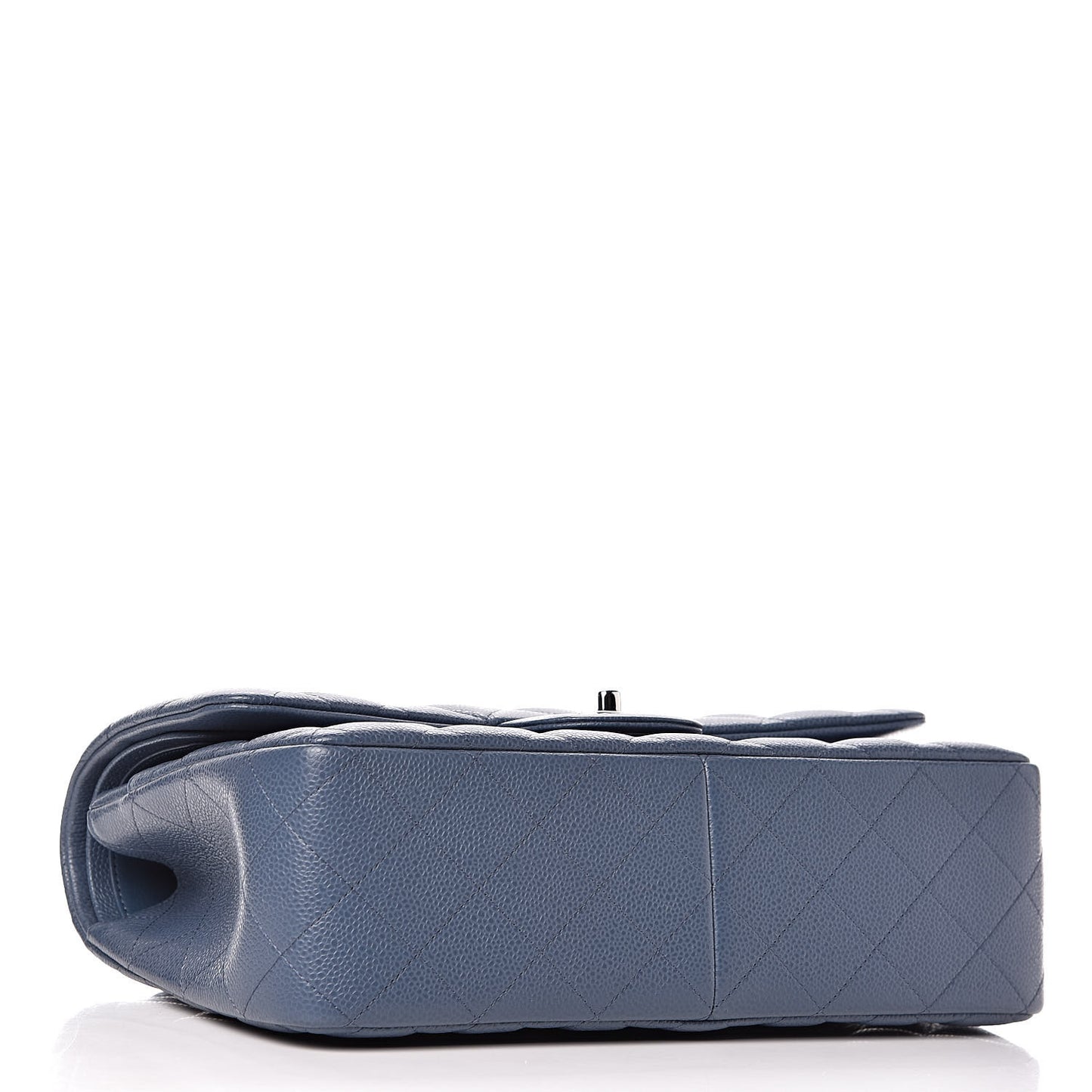 Caviar Quilted Jumbo Double Flap Light Blue