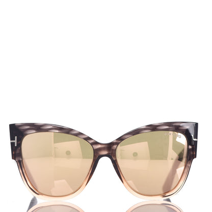 Tom Ford Acetate Anoushka Cat Eye Sunglasses TF371 Melange Grey Peach 2 of 9