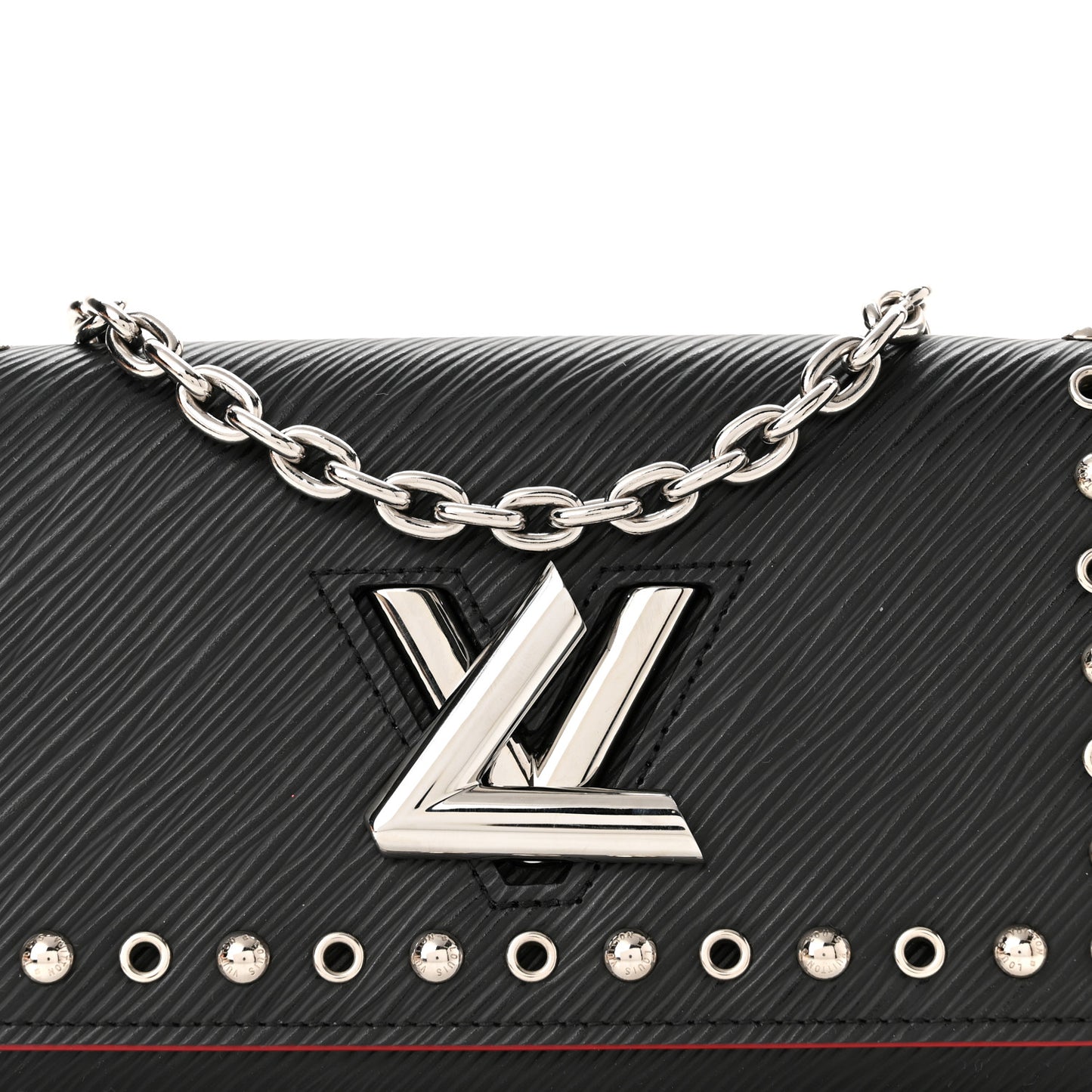 Epi Studded Twist Chain Wallet Black