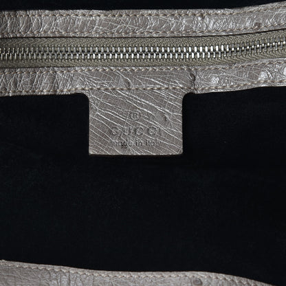 Gucci Mink Fur Ostrich Large Indy Hobo Grey 6 of 10