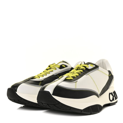 Jimmy Choo Calfskin Neoprene Mens Raine Sneakers 46 White 3 of 7