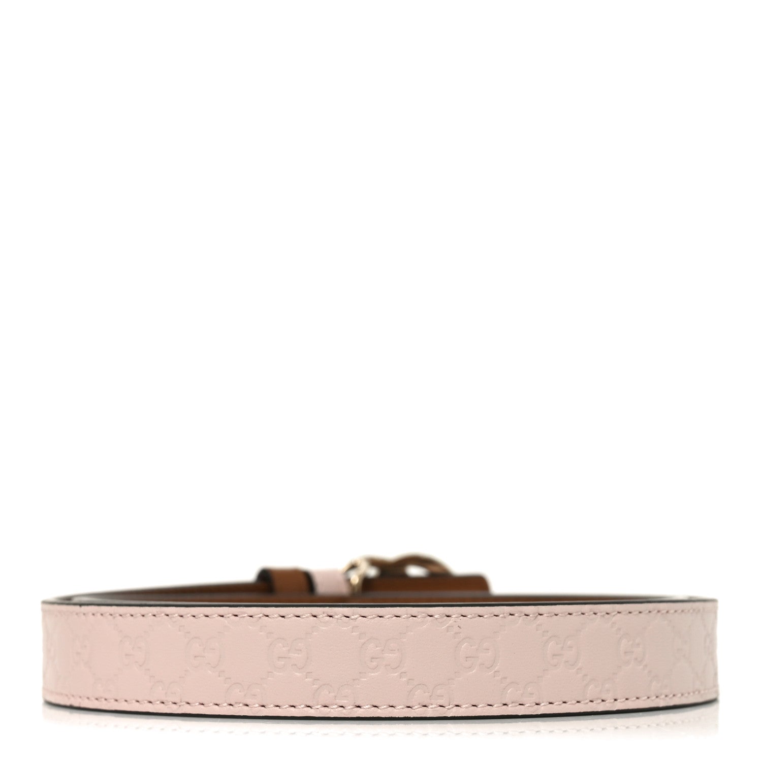 Gucci Arabella Calfskin Guccissima Double G Reversible 20mm Belt 80 32 Porcelain Rose Brown 2 of 5