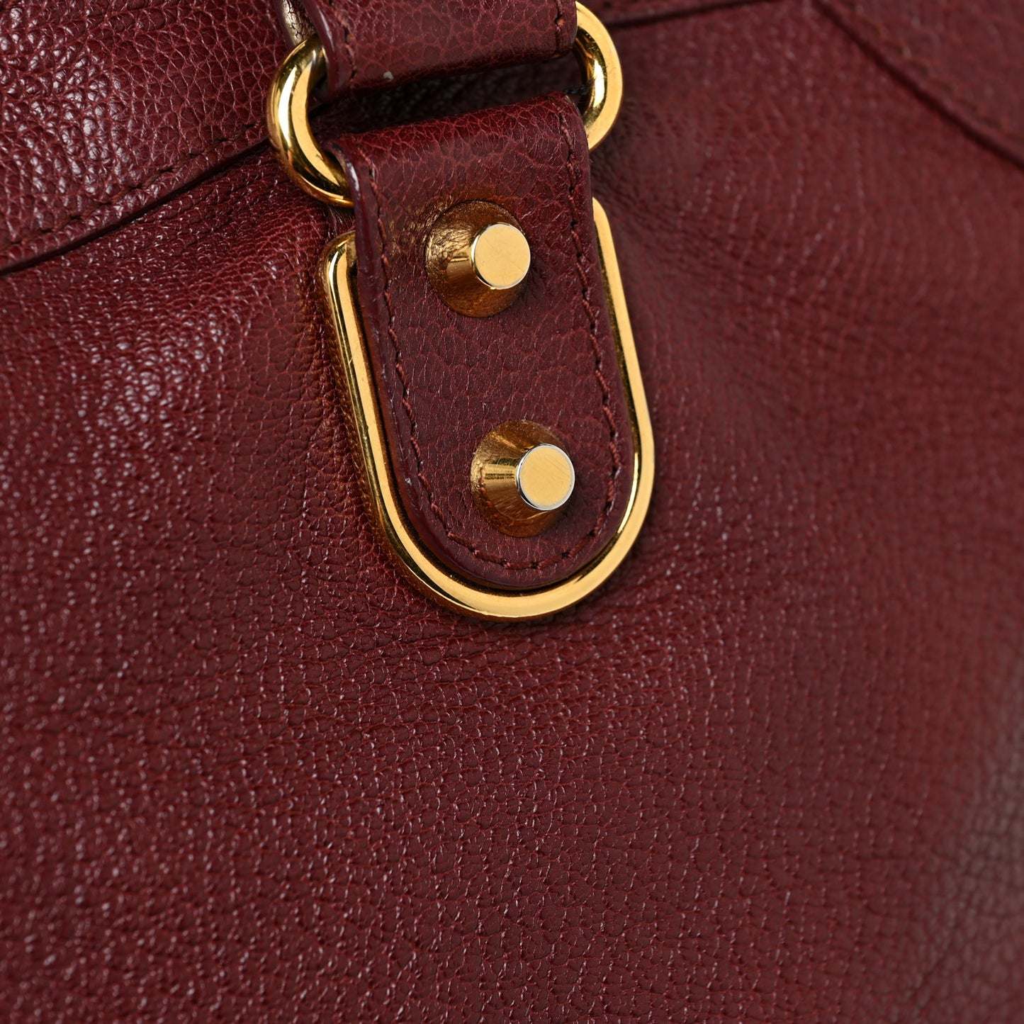 Chevre Gold Metallic Edge Hardware City Bordeaux