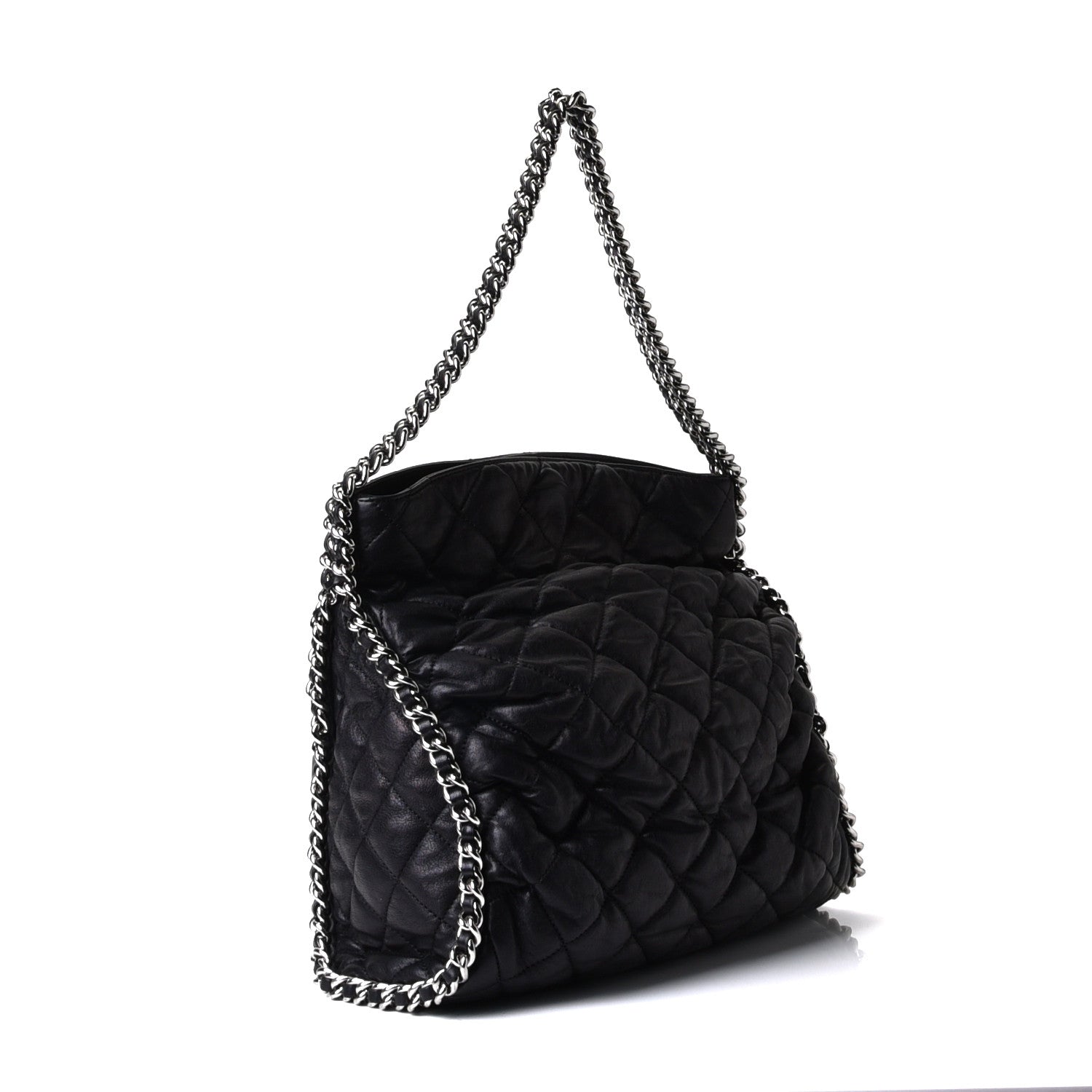 Chanel Washed Lambskin Chain Around Hobo Black 4 of 10