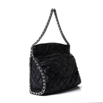 Chanel Washed Lambskin Chain Around Hobo Black 4 of 10