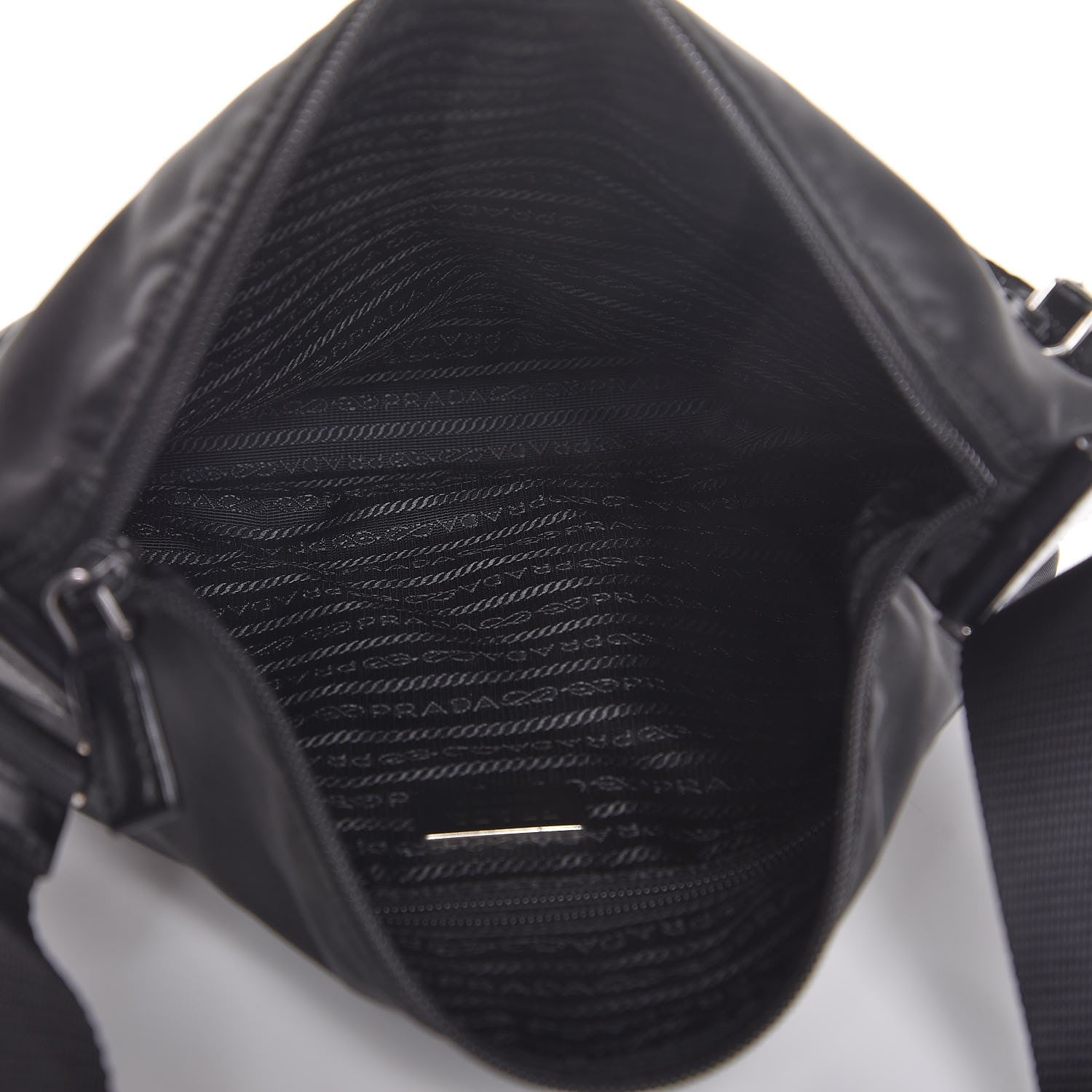 Prada Tessuto Nylon Flat Messenger Bag Black 5 of 8