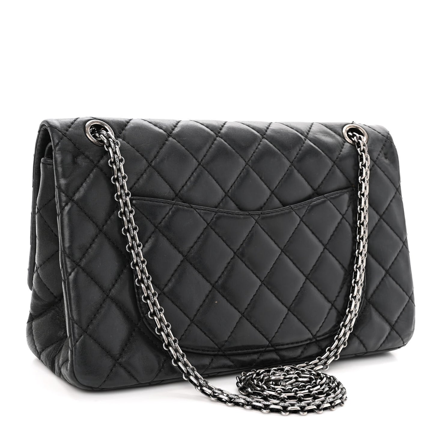 Iridescent Calfskin Quilted 2.55 Reissue 226 Flap Dark Grey