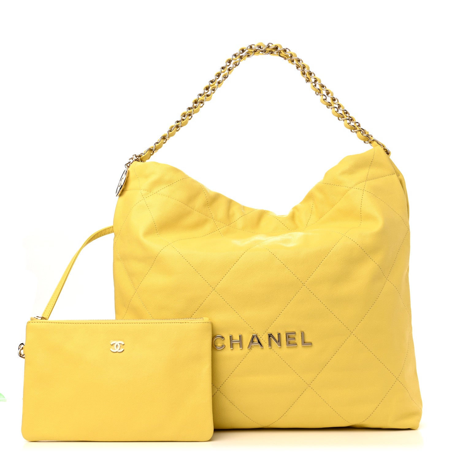Chanel Shiny Caviar Quilted Chanel 22 Yellow 1 of 11