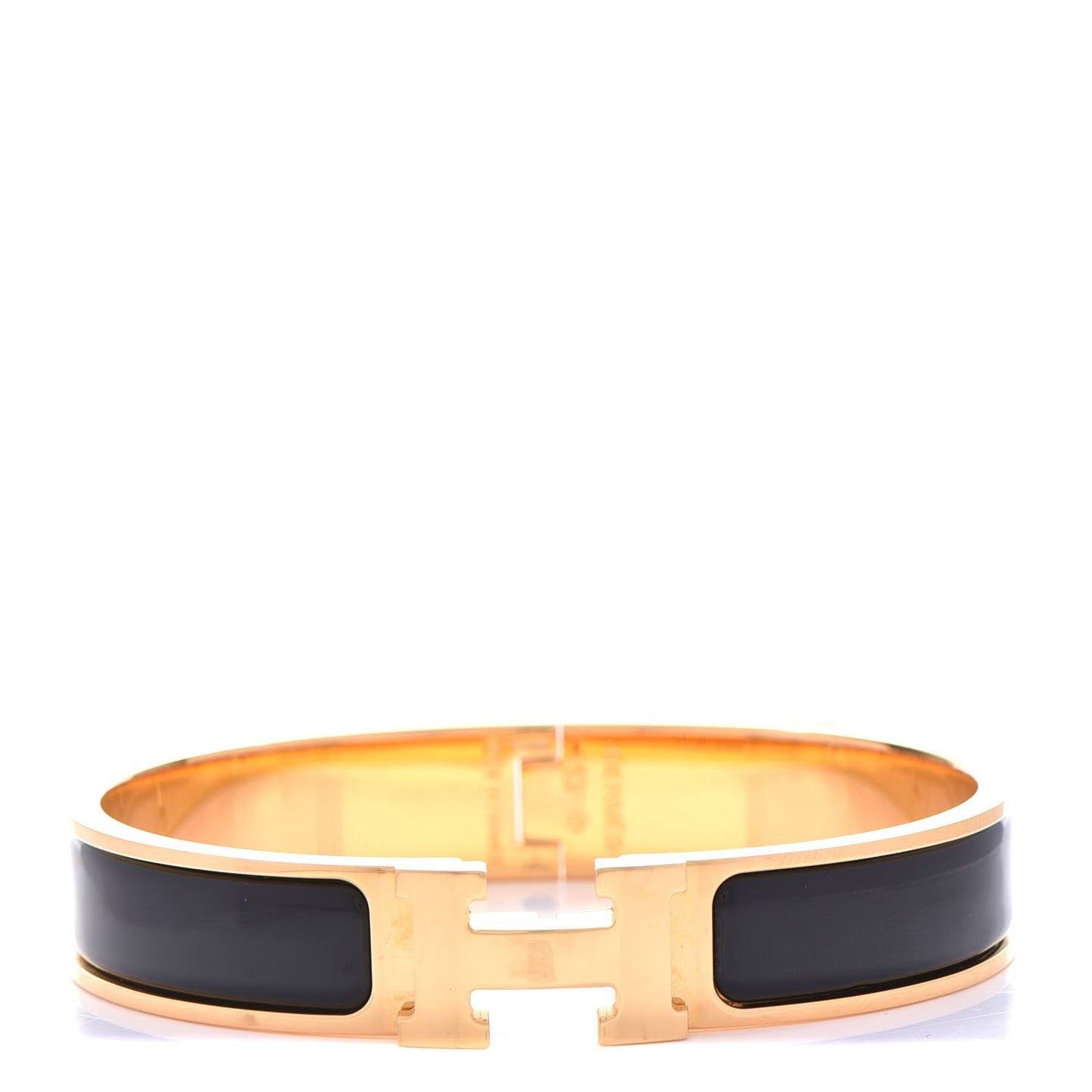 Enamel Narrow Clic Clac H Bracelet GM Black